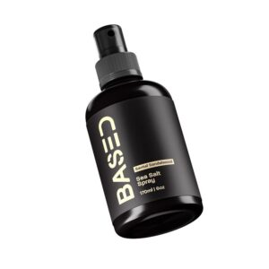 BASED Sea Salt Spray, Natural Finish Sea Salt Spray for Hair, Volumizes & Texturizes, Infused with Kelp & Vitamin B5, Light & Non-Greasy, Paraben, Sulfate, Phthalate Free, 6.8 oz (Pack of 1)
